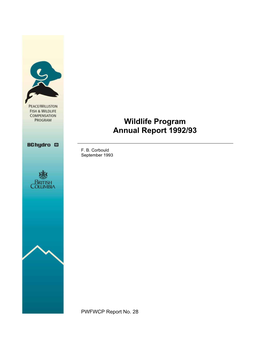 Wildlife Program Annual Report 1992/93, Corbould, 1993