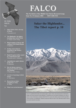 Saker the Highlander... the Tibet Report P. 10