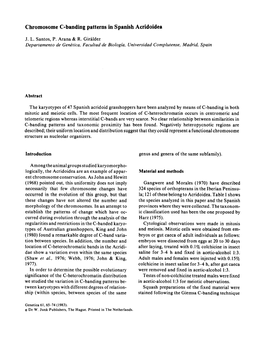 Chromosome C-Banding Patterns in Spanish Acridoidea