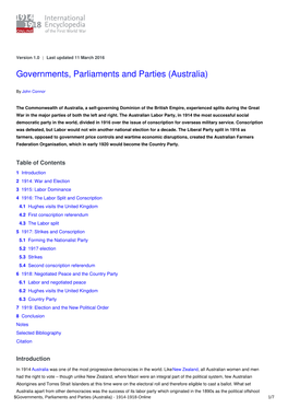 Governments, Parliaments and Parties (Australia) | International