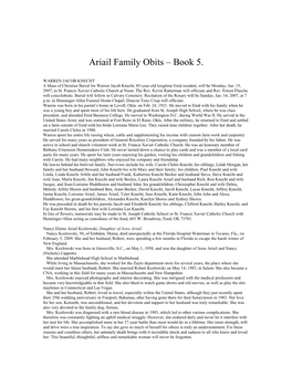 Ariail Family Obits – Book 5