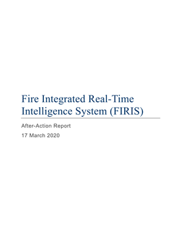 Fire Integrated Real-Time Intelligence System (FIRIS)