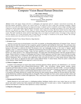 Computer Vision Based Human Detection Md