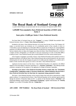 The Royal Bank of Scotland Group