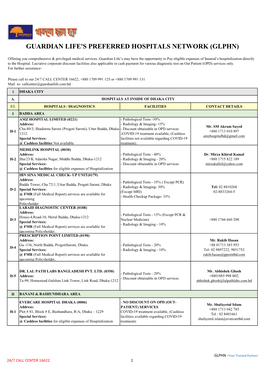 Guardian Life's Preferred Hospitals Network (Glphn)