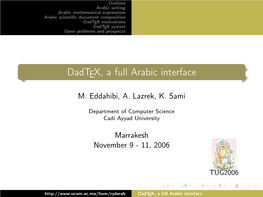 Dadtex, a Full Arabic Interface