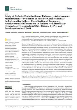 Safety of Catheter Embolization of Pulmonary Arteriovenous