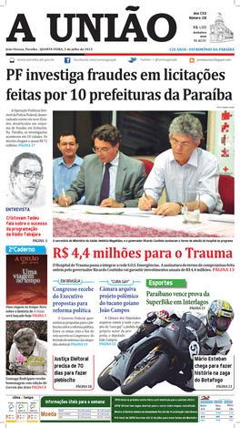 PF Investiga Fraudes Em Licitações Feitas Por 10 Prefeituras Da Paraíba