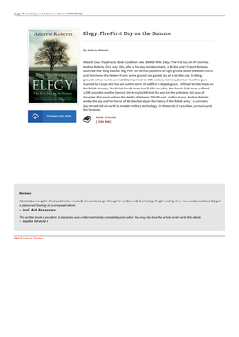 PDF ^ Elegy: the First Day on the Somme < Download