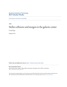 Stellar Collisions and Mergers in the Galactic Center.Pdf
