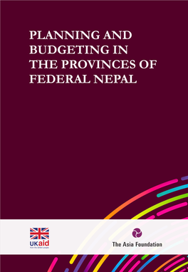 Planning and Budgeting in the Provinces of Federal Nepal