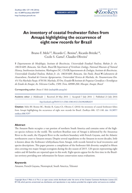 An Inventory of Coastal Freshwater Fishes From