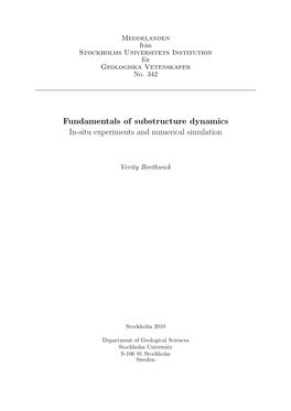 Fundamentals of Substructure Dynamics In-Situ Experiments and Numerical Simulation