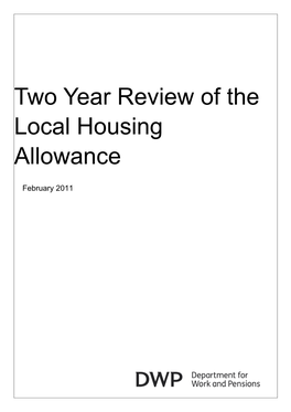 Two Year Review of the Local Housing Allowance