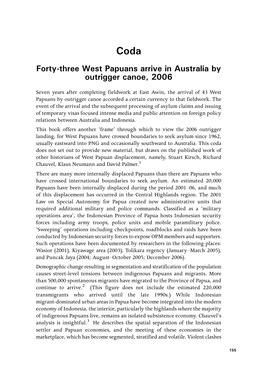 Coda: Forty-Three West Papuans Arrive in Australia By