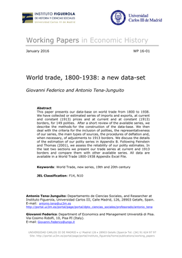 World Trade, 1800-1938: a New Data-Set