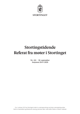 Stortingstidende Referat Fra Møter I Stortinget