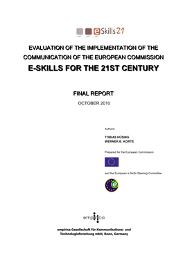 E-Skills for the 21St Century” Or in Short 