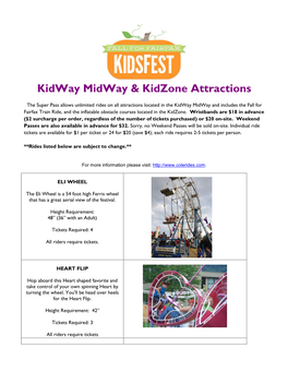 Kidway Midway & Kidzone Attractions
