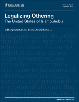 Legalizing Othering: the United States of Islamophobia 4 the Judgment of Another US State’S Court As a Belonging Means Having a Meaningful Voice and Foreign Judgment