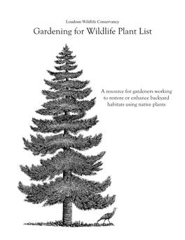 Gardening for Wildlife Plant List