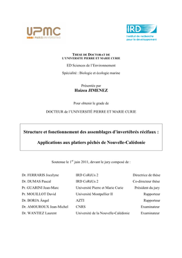 Structure Et Fonctionnement Des Assemblages D'invertébrés Récifaux