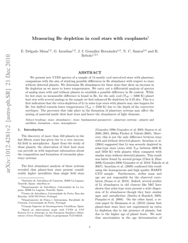 Measuring Be Depletion in Cool Stars with Exoplanets