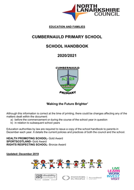 Cumbernauld Primary School School Handbook 2020/2021