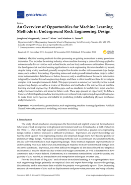 An Overview of Opportunities for Machine Learning Methods in Underground Rock Engineering Design