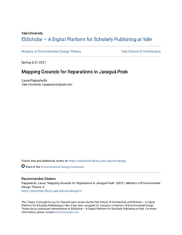 Mapping Grounds for Reparations in Jaraguá Peak