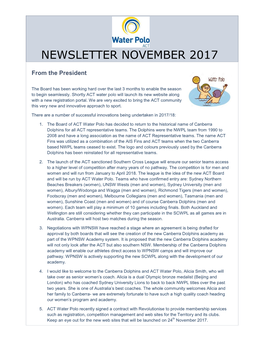 Newsletter November 2017