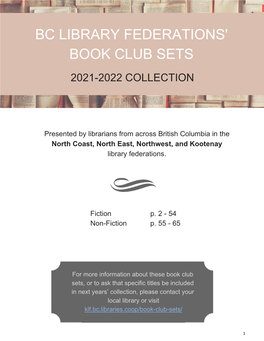 Book Club Sets Descriptions 2021-2022