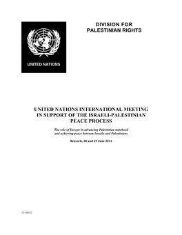 Division for Palestinian Rights United Nations International Meeting In