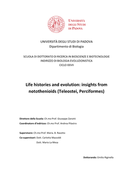 Insights from Notothenioids (Teleostei, Perciformes)