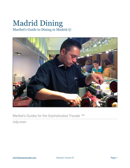 Madrid Dining 2020