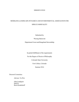 Dissertation Modeling Landscape