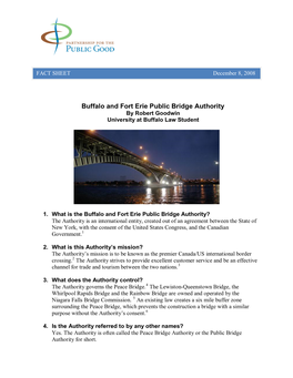 Buffalo and Fort Erie Public Bridge Authority Fact Sheet