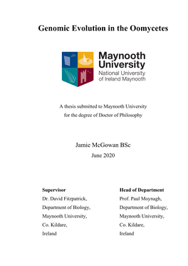 Genomic Evolution in the Oomycetes