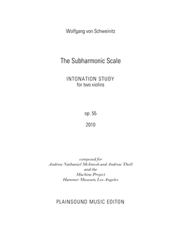 The Subharmonic Scale