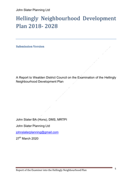 Hellingly Neighbourhood Development Plan 2018- 2028