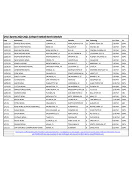 2020-2021 Pdf Bowl Schedule