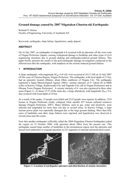 Ground Damage Caused by 2007 Niigataken Chuetsu-Oki Earthquake Proc