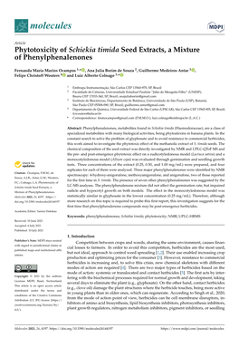 Phytotoxicity of Schiekia Timida Seed Extracts, a Mixture of Phenylphenalenones