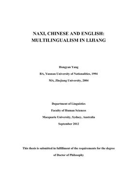 Naxi, Chinese and English: Multilingualism in Lijiang