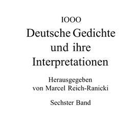 Deutsche Gedichte Und Ihre Interpretationen