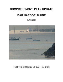 Comprehensive Plan Update Bar Harbor, Maine