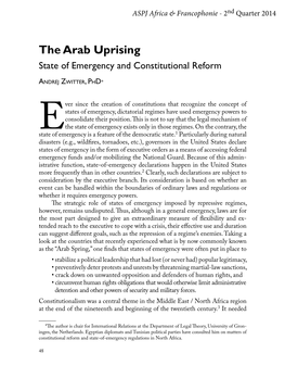 Arab Spring State of Emergency and Constitutional Reform