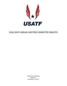 2016 Usatf Annual Meeting Committee Minutes