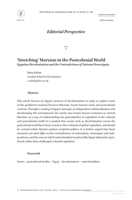 'Stretching' Marxism in the Postcolonial World