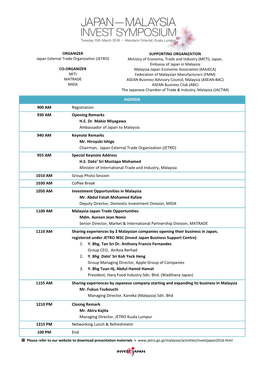 Symposium Agenda